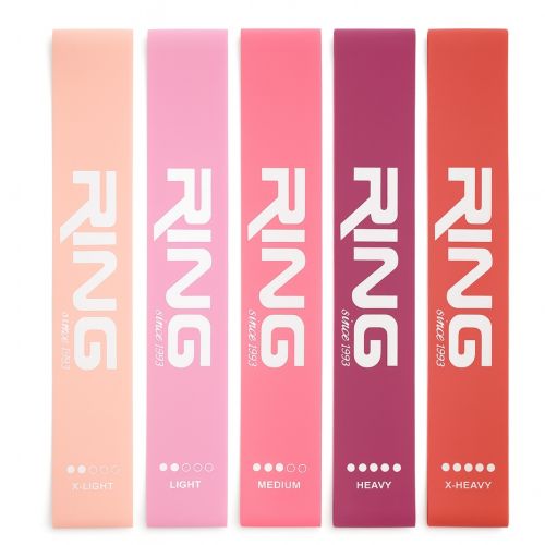 RING mini band set 5 pink (MINI BAND-SET 5 PINK XL+L+M+H+XH)-RX MINI BAND SET 5 PINK